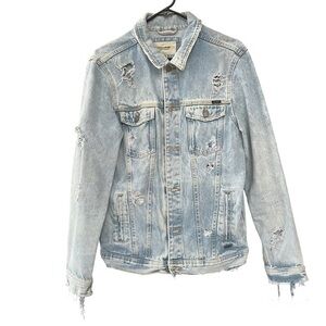 Pull & Pear Distressed Men Denim Jacket Size M